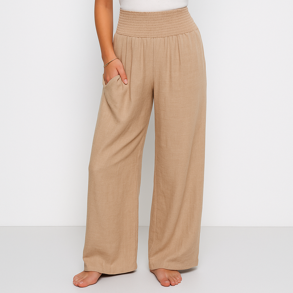 Alma – Stylish trousers with side pockets and elasticated waist