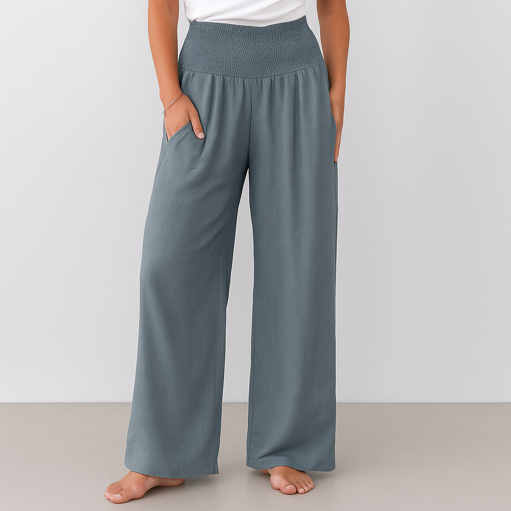 Alma – Stylish trousers with side pockets and elasticated waist