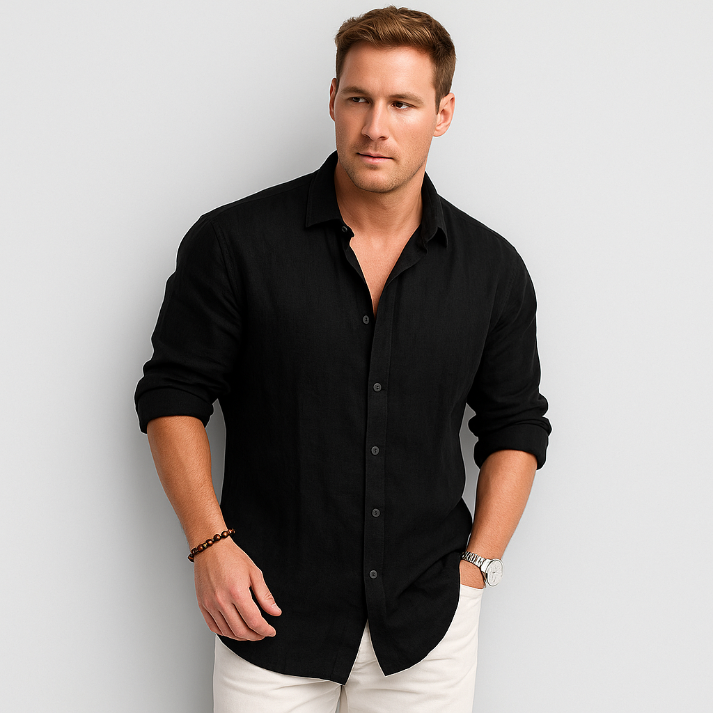 Oliver - Casual Long Sleeve Shirt with Button Closure