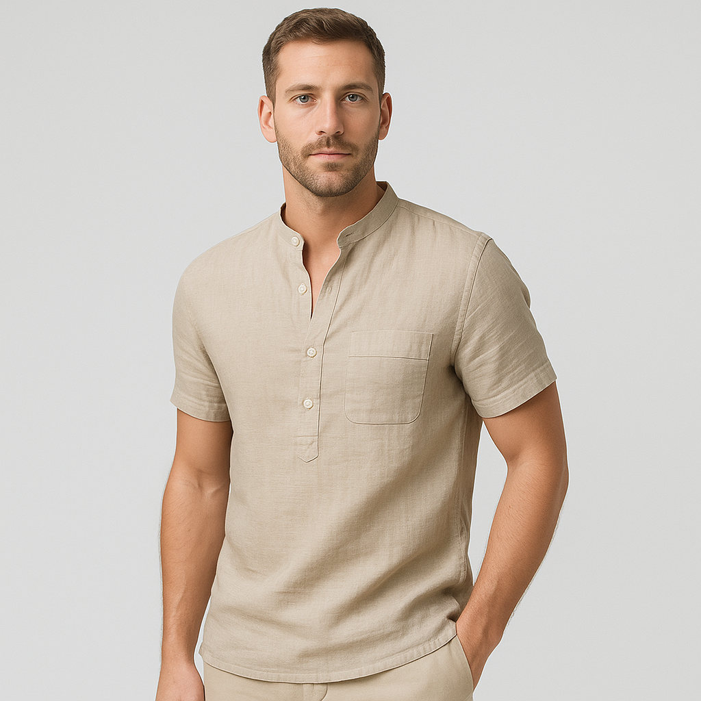 Marcus - Lightweight, Short Sleeve V-Neck Crew Neck Shirt