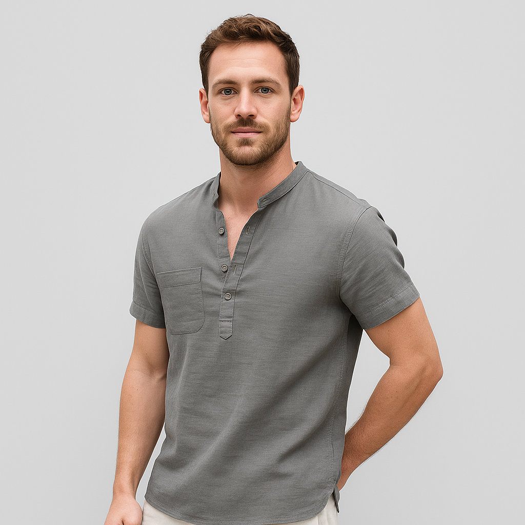 Marcus - Lightweight, Short Sleeve V-Neck Crew Neck Shirt