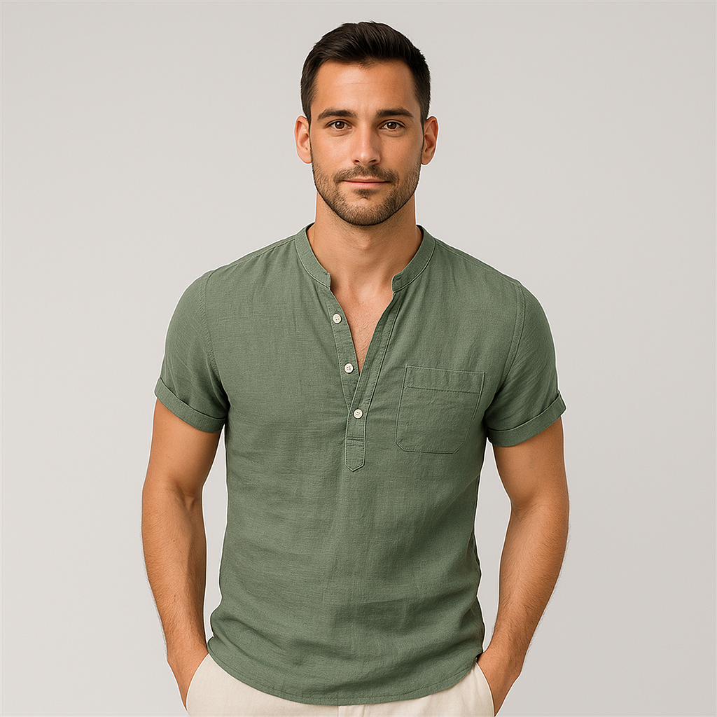 Marcus - Lightweight, Short Sleeve V-Neck Crew Neck Shirt