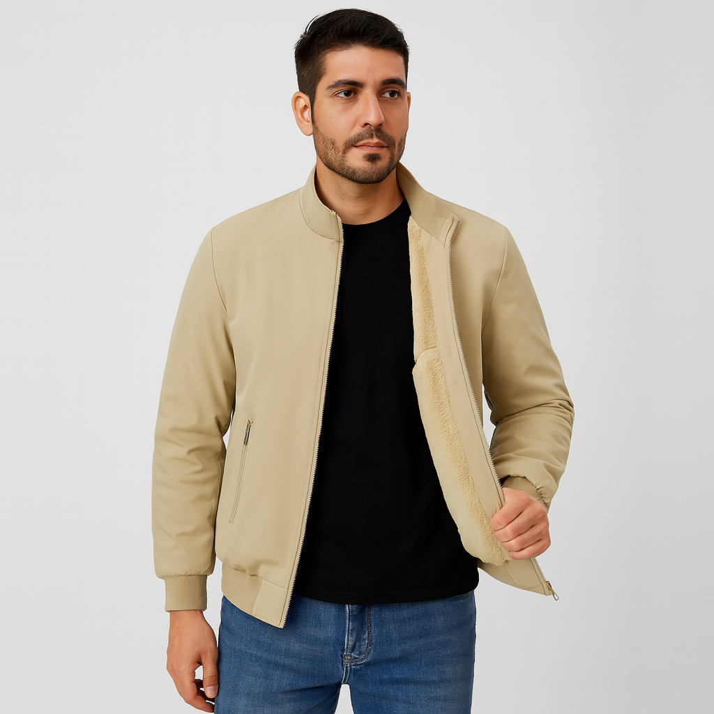 Erik | Warm men's fleece jacket with stand-up collar