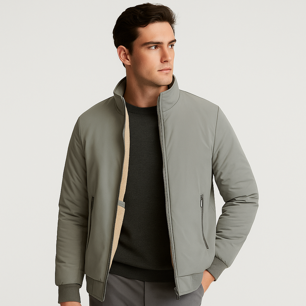 Erik | Warm men's fleece jacket with stand-up collar