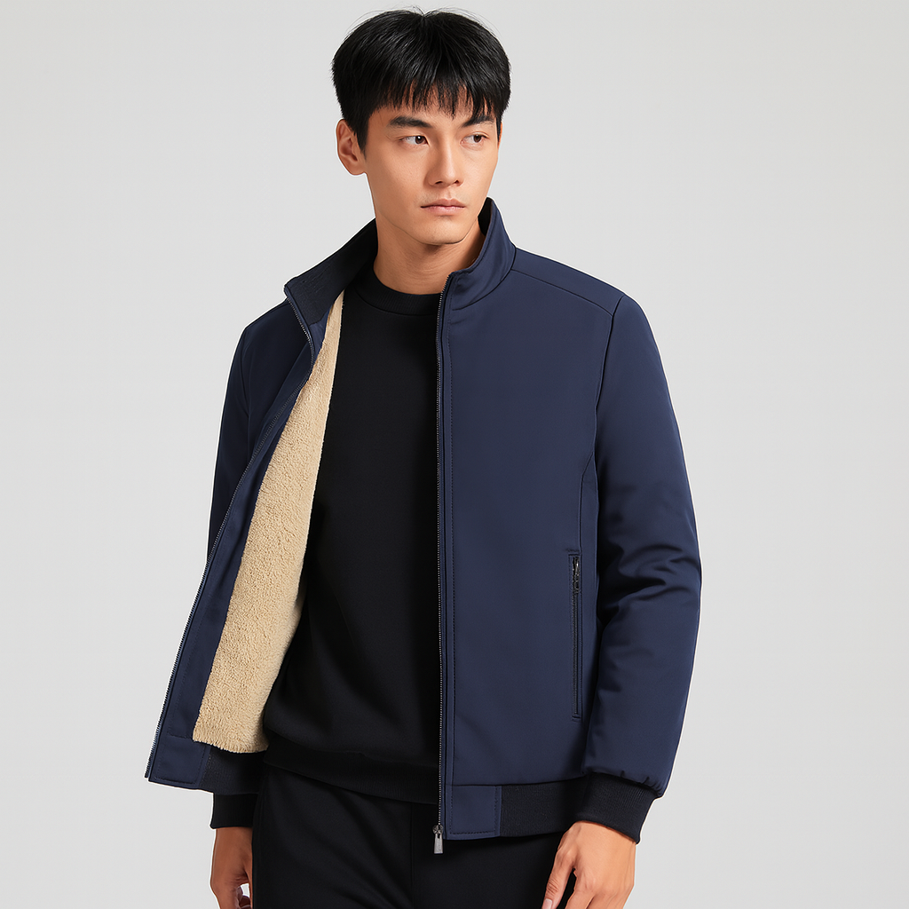 Erik | Warm men's fleece jacket with stand-up collar
