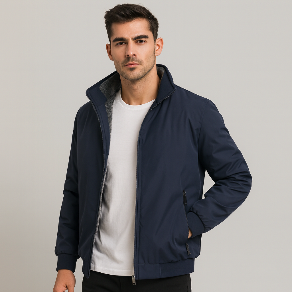 Erik | Warm men's fleece jacket with stand-up collar