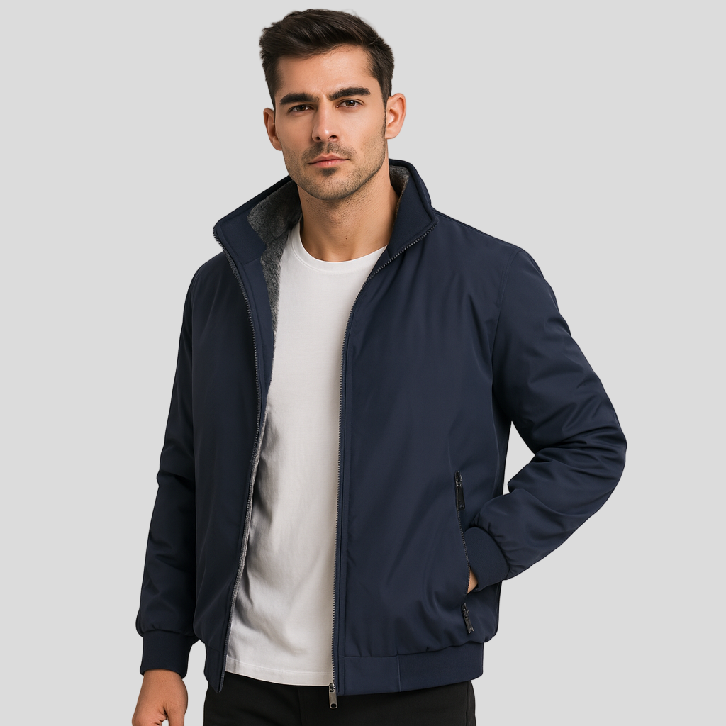 Erik | Warm men's fleece Jacket and stand-up Collar