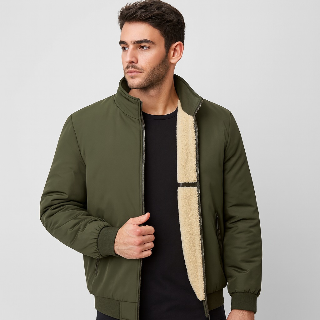 Erik | Warm men's fleece jacket with stand-up collar