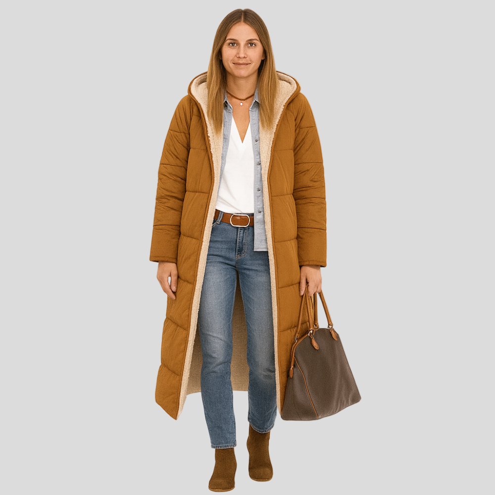 Amara | Women's Packable Winter Coat with Hood and Plush Fabric