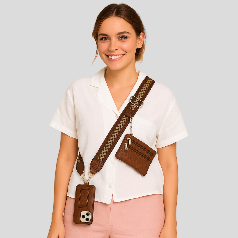 SecureZip | Stylish Crossbody Phone Holder with Wallet