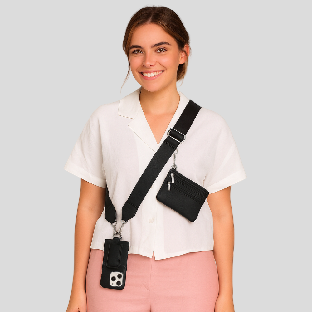 SecureZip | Stylish Crossbody Phone Holder with Wallet