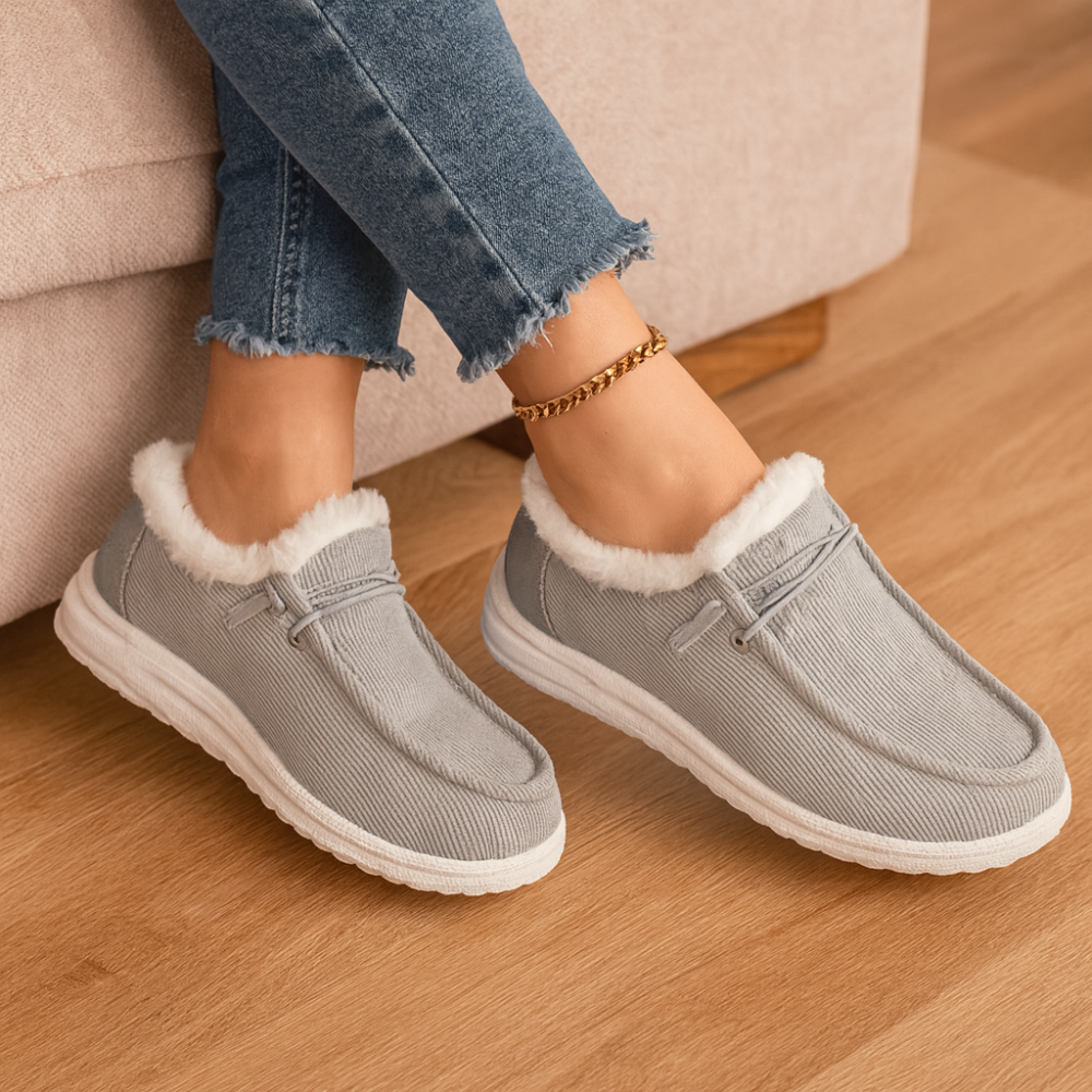 Elise | Cozy Velvet Winter Shoes with Faux Fur Lining