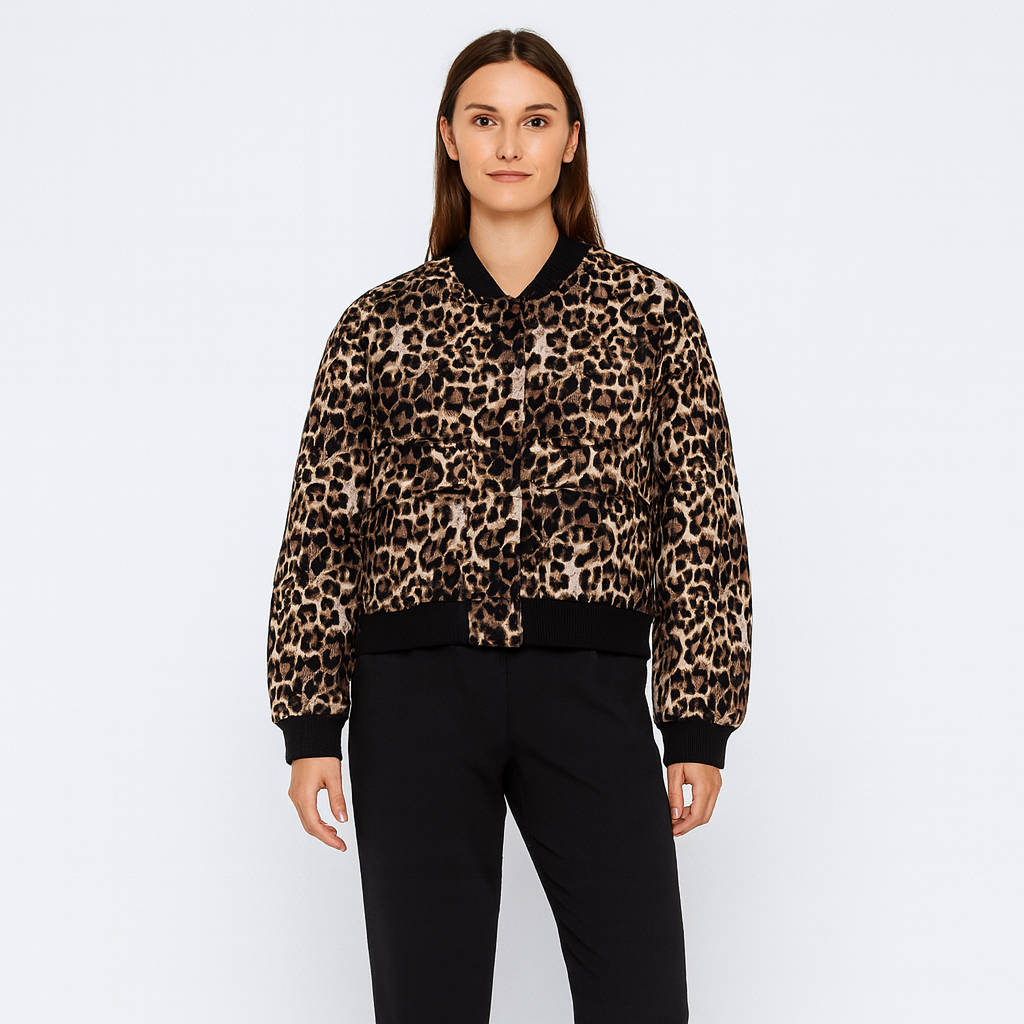 Beige Soft Bomber Jacket for Women – Casual and Comfortable Look