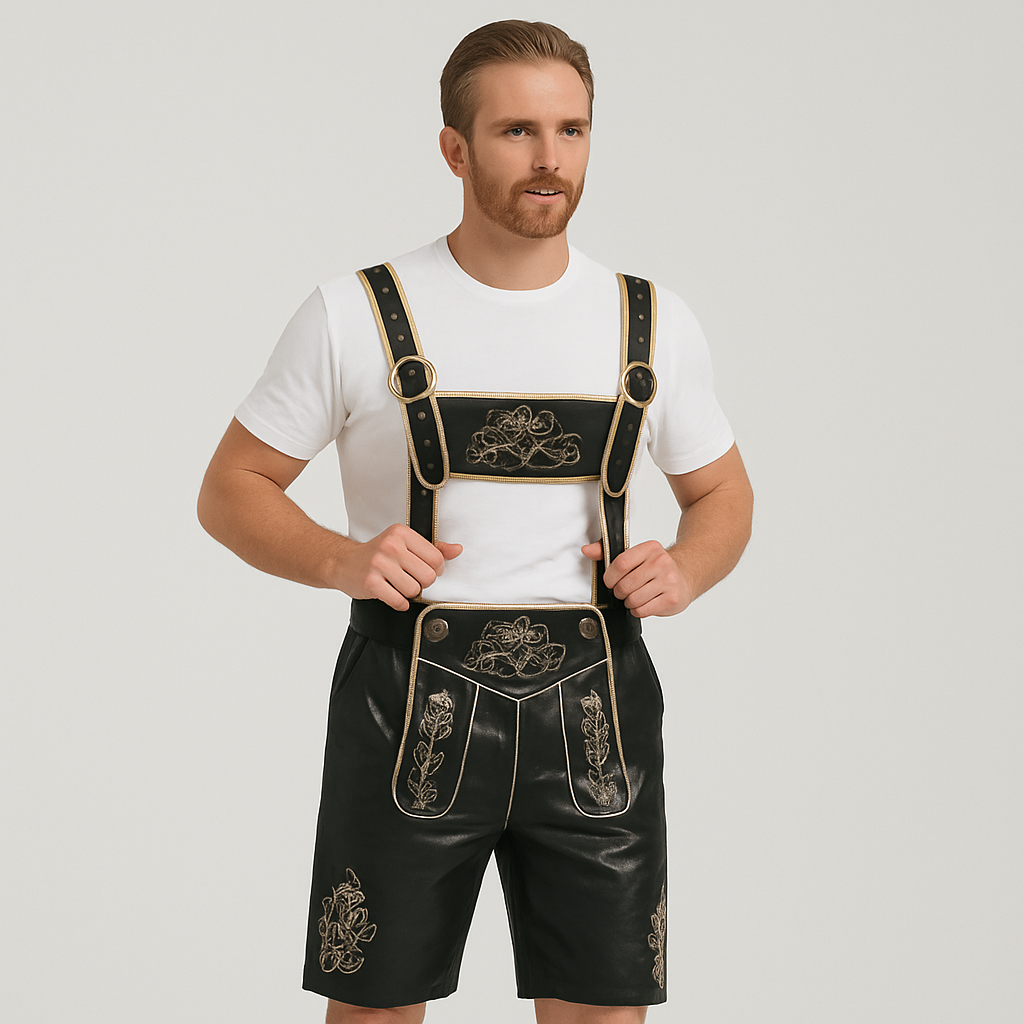 Men's Leather Trousers Vintage – Traditional Attire for Munich Oktoberfest