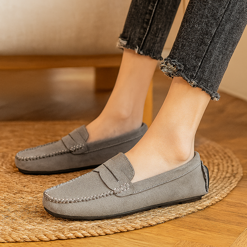 Milano Men's Leather Loafers – Classic Slip-On Shoes with Non-Slip Sole