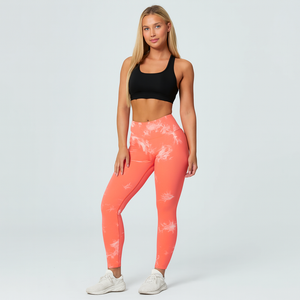Elegant Marble Batik Yoga Leggings – Stylish and Sporty Activewear for Women
