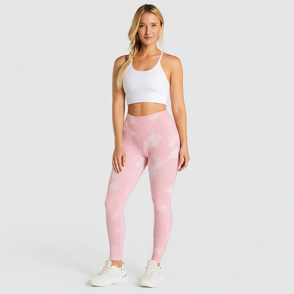 Elegant Marble Batik Yoga Leggings – Stylish and Sporty Activewear for Women