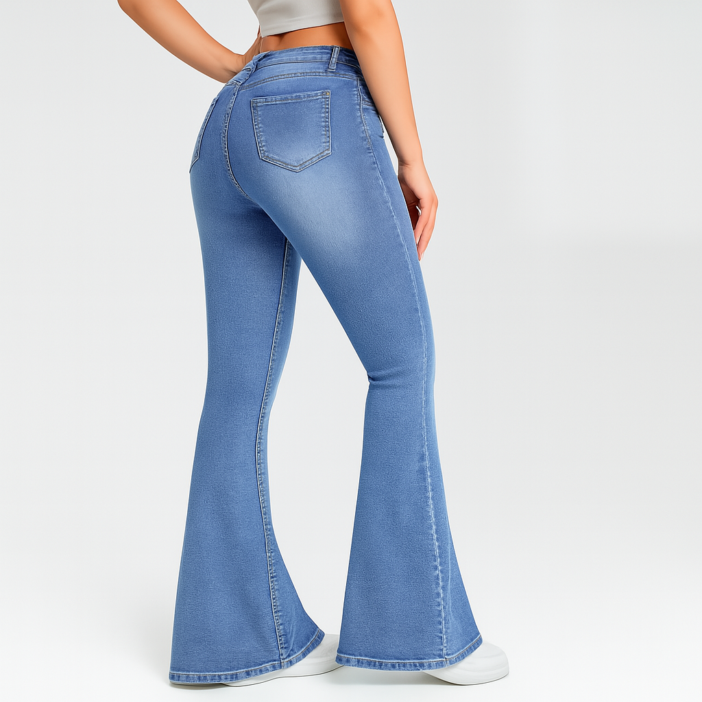 Noa Women's High-Waisted Button-Fly Jeans - Skinny Fit, Solid Color, Extra Long