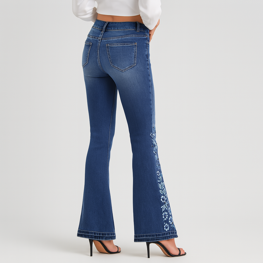 Yve – Women's Stretch Flared Jeans – Casual Flare Pants Style