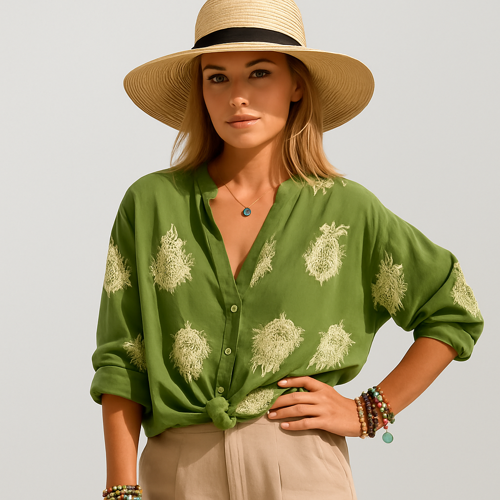 Isla Bohemian Chic Summer Blouse – Long Sleeve Top