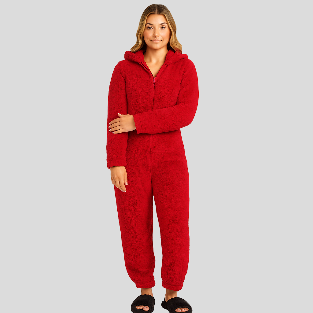 Mirella | Plush Hoodie Pajama with Zipper