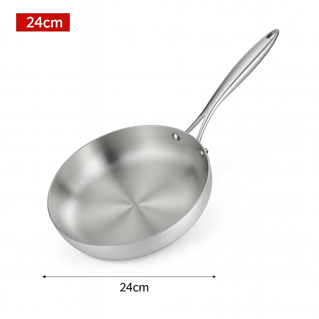 Cuisaro | Stainless Steel Frying Pan for Induction and Gas