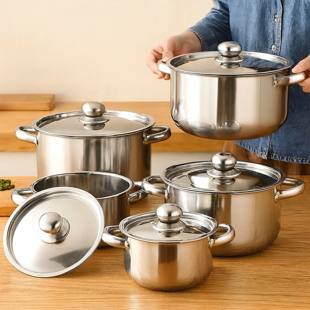 Culinor | 5-Piece Stainless Steel Cookware Set with Lid
