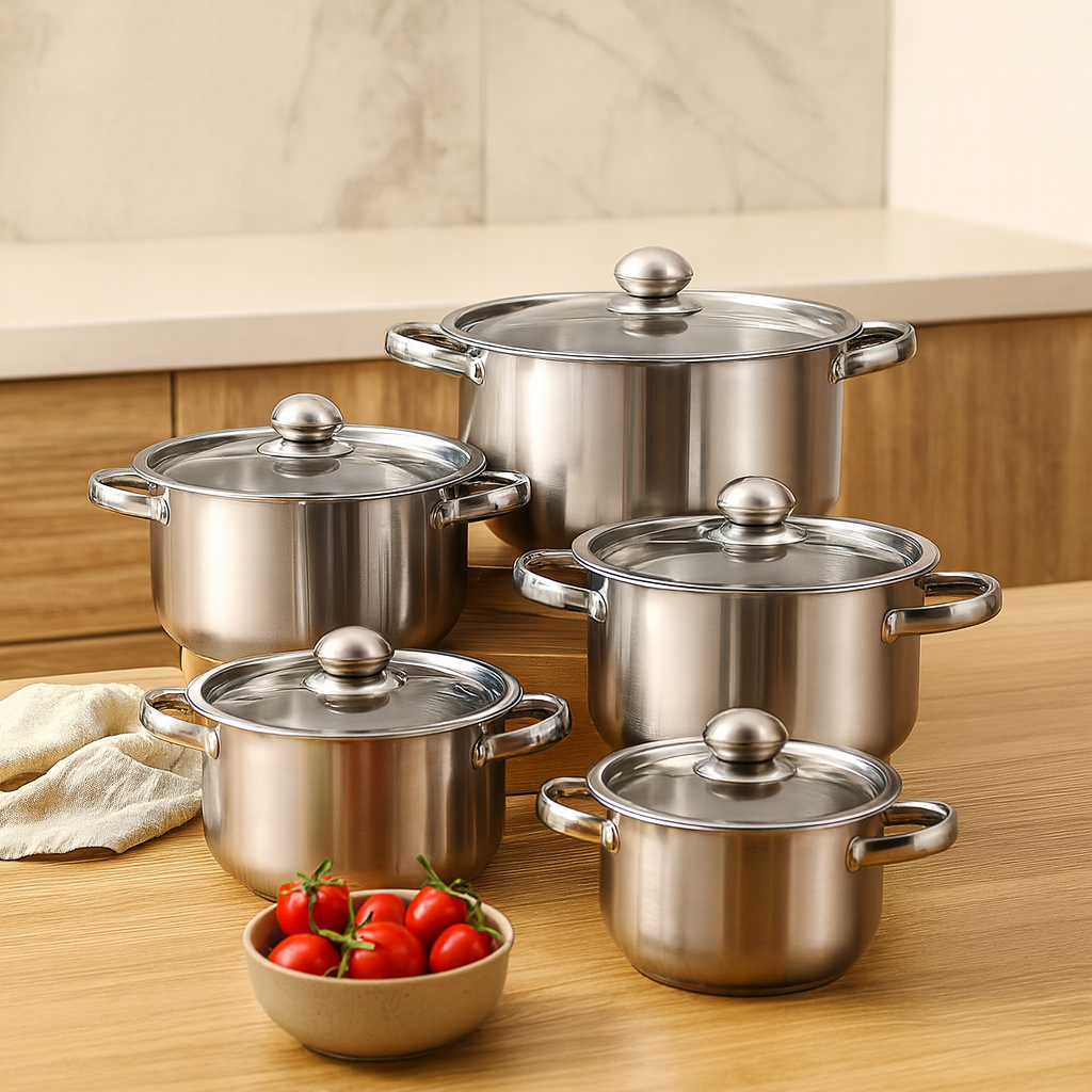 Culinor | 5-Piece Stainless Steel Cookware Set with Lid