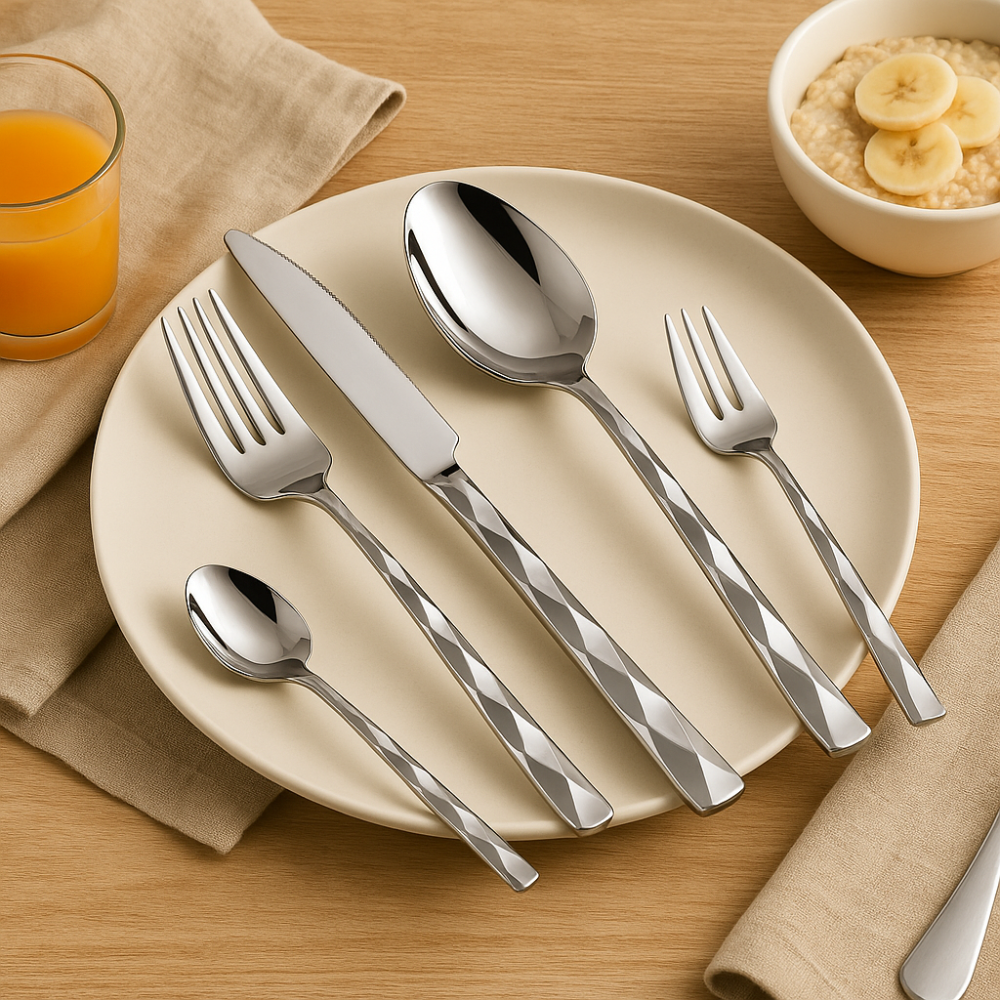 Clara | Elegant 30-Piece Stainless Steel Dishware Set
