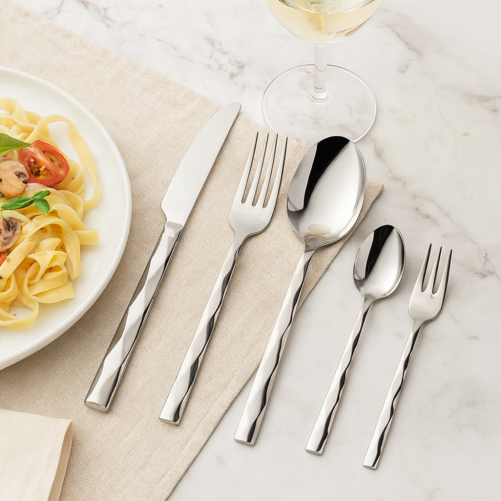 Clara | Elegant 30-Piece Stainless Steel Dishware Set