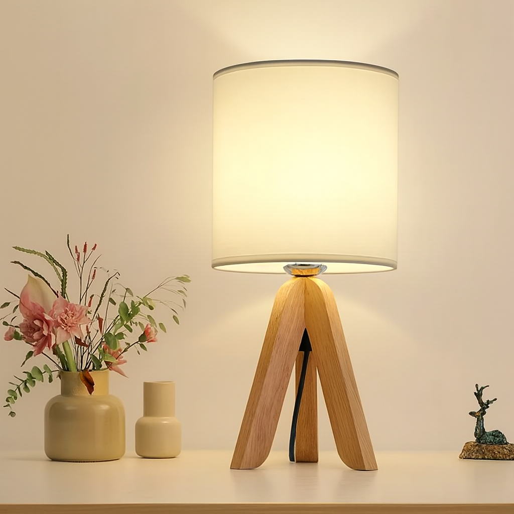 Clarest | Modern Wooden Lamp with Linen Shine