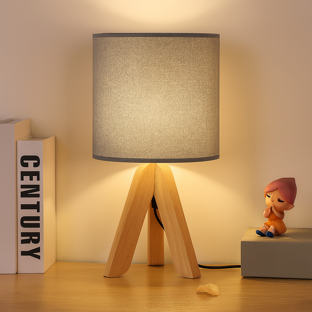 Clarest | Modern Wooden Lamp with Linen Shine