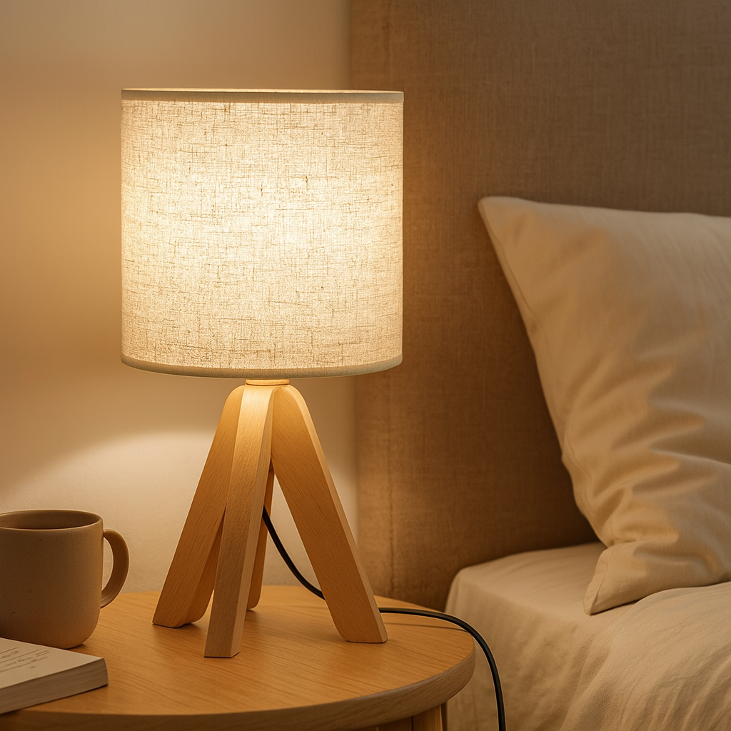 Clarest | Modern Wooden Lamp with Linen Shine