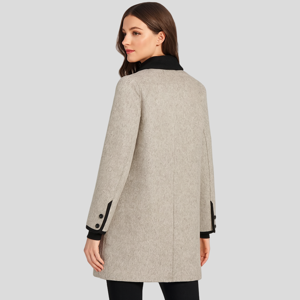 Dorothy | Elegant Contrast Trim Coat