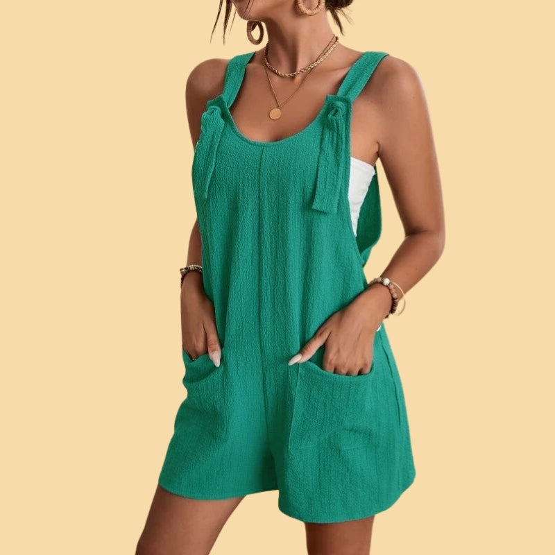 Camila - Casual Short Overall with Straps