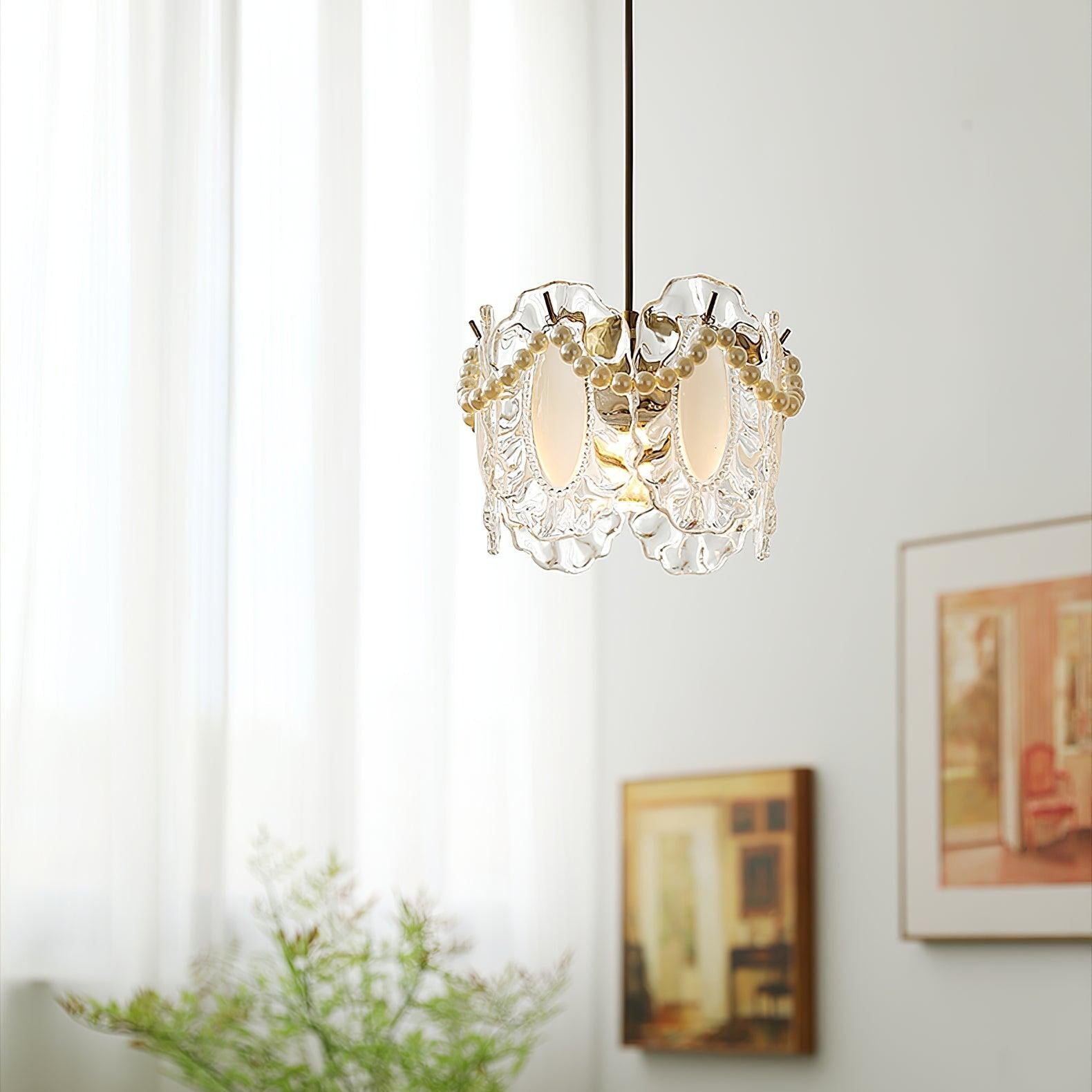 Aurora Vintage Pendant Light with Floral Details
