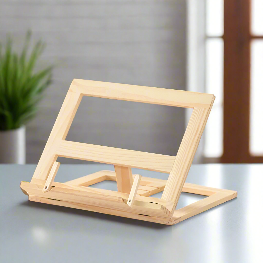 WoodCraft- Minimalist Light Wooden Book and Laptop Stand