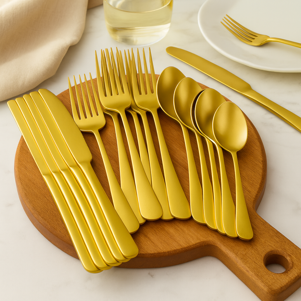 Adrian | 40-Piece Stainless Steel Dinnerware Set