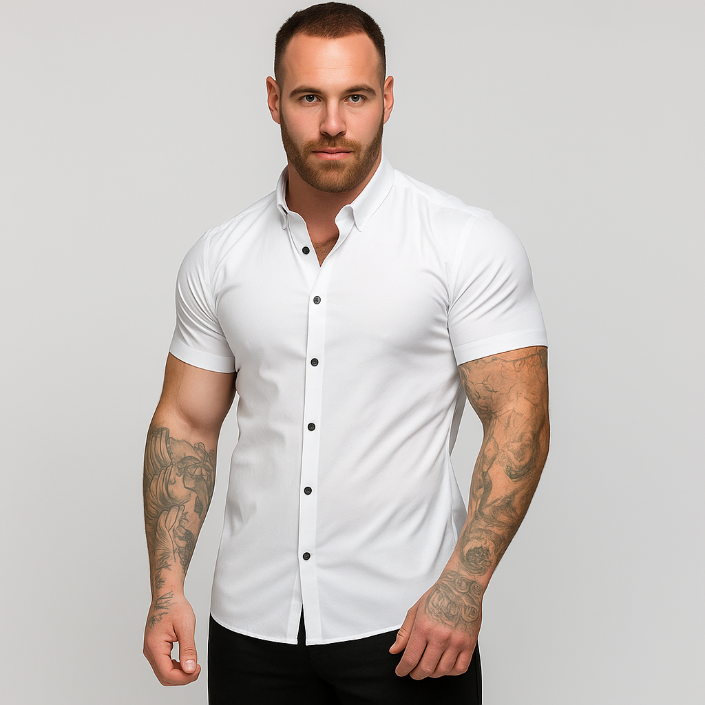 Lorenz - Modern Slim Fit Shirt with Short Sleeves