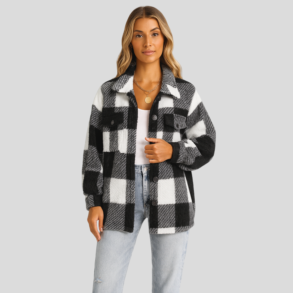 Lorren | Patterned Jacket with Button Placket for Autumn & Winter