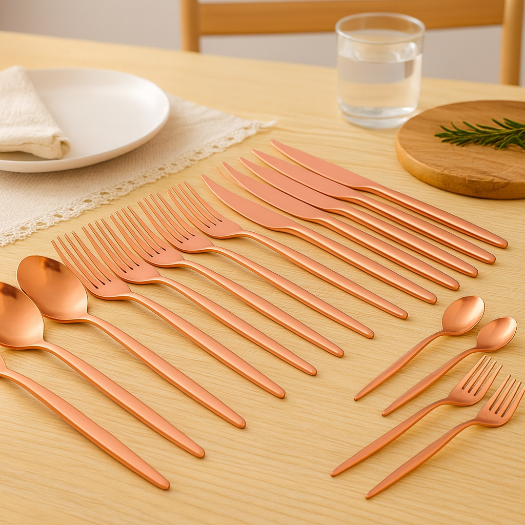Lunarex | 30-Piece Golden Stainless Steel Cutlery Set