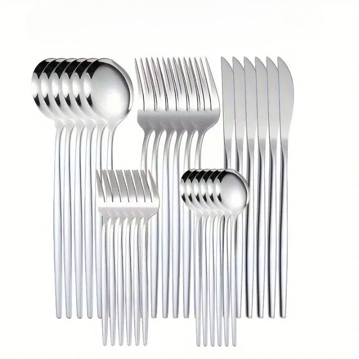 Lunarex | 30-Piece Golden Stainless Steel Cutlery Set