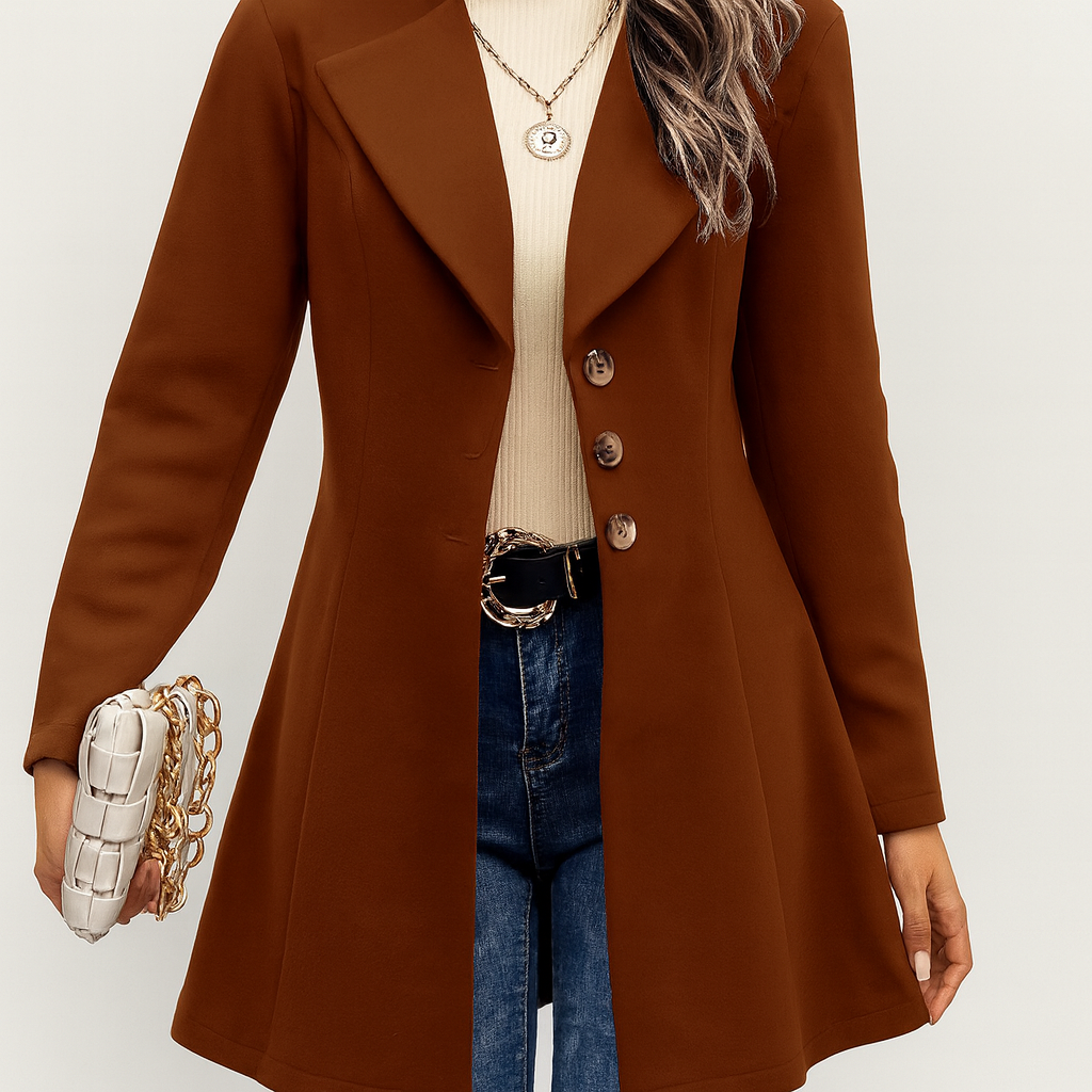 Marlene | Women's Winter Coat with Button Closure and Long Sleeves