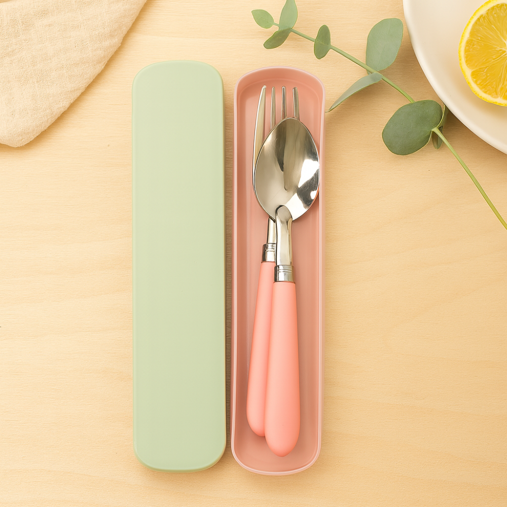 Miles | Portable stainless steel cutlery set with travel case
