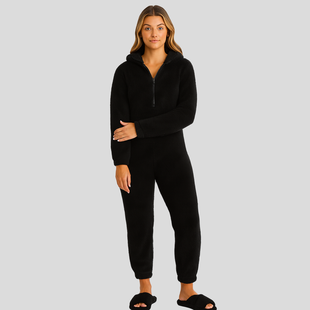 Mirella | Plush Hoodie Pajama with Zipper