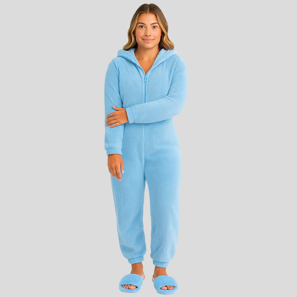 Mirella | Plush Hoodie Pajama with Zipper