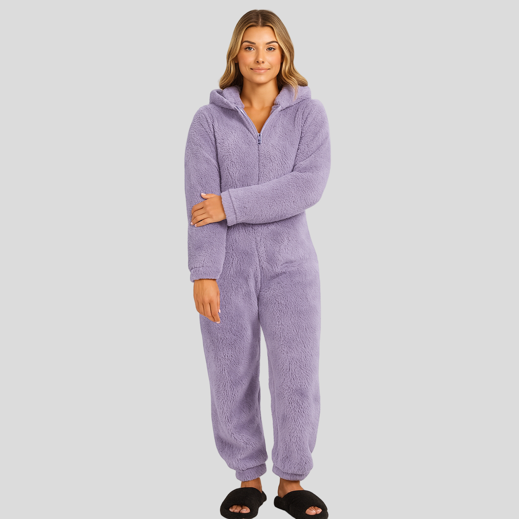 Mirella | Plush Hoodie Pajama with Zipper