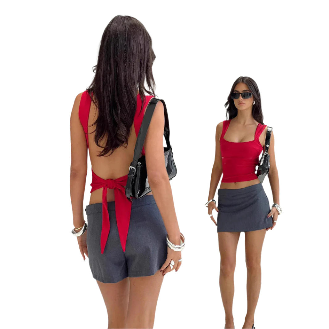 Dalia - Wide Strap Fitted Crop Top
