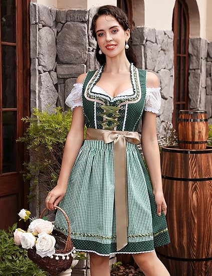 3-piece Dirndl set with apron & blouse – Oktoberfest | Traditional traditional dress for festive occasions