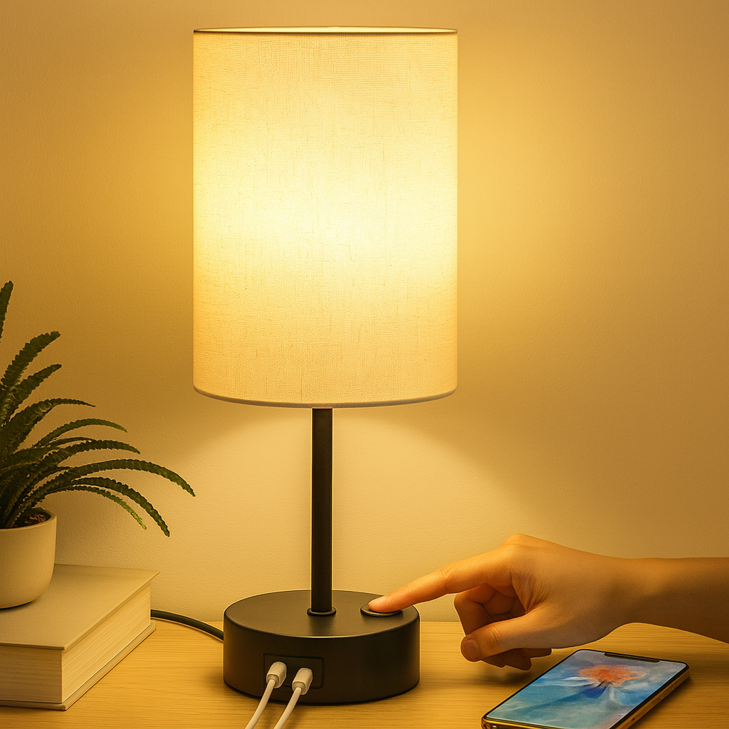 Orren | Touch Dimmable Nightstand Lamp with USB Charging